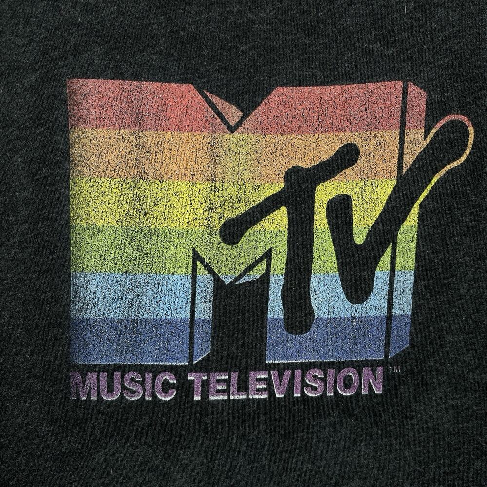 Vintage Retro MTV Music Television Gay Pride Charcoal Tank Top Adult Size M - Picture 2 of 8